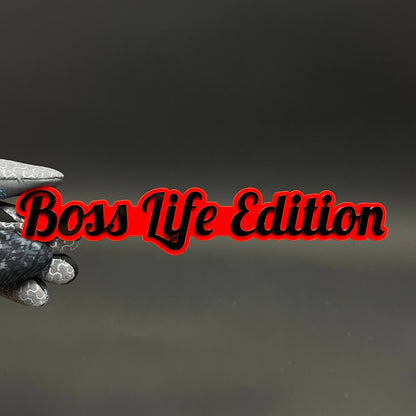 1PC Boss Life Edition 3D Acrylic Badge - Car Truck Emblem Fender Sticker