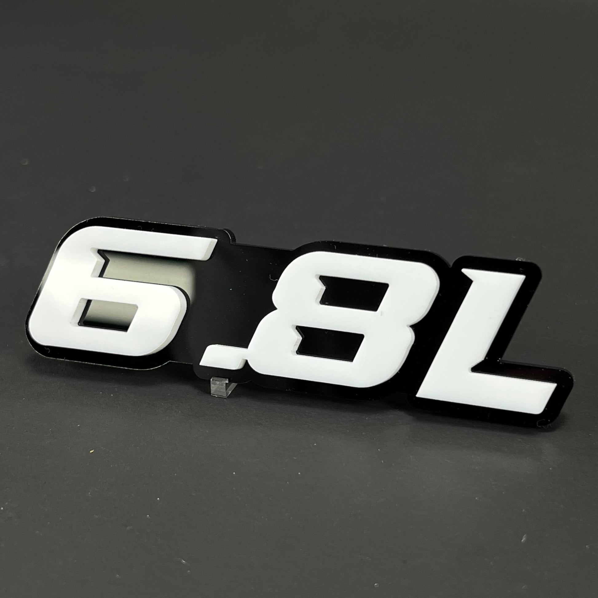 1PC 6.8L 3D Acrylic Badge - Car Truck Emblem Fender Tailgate Trunk Sticker