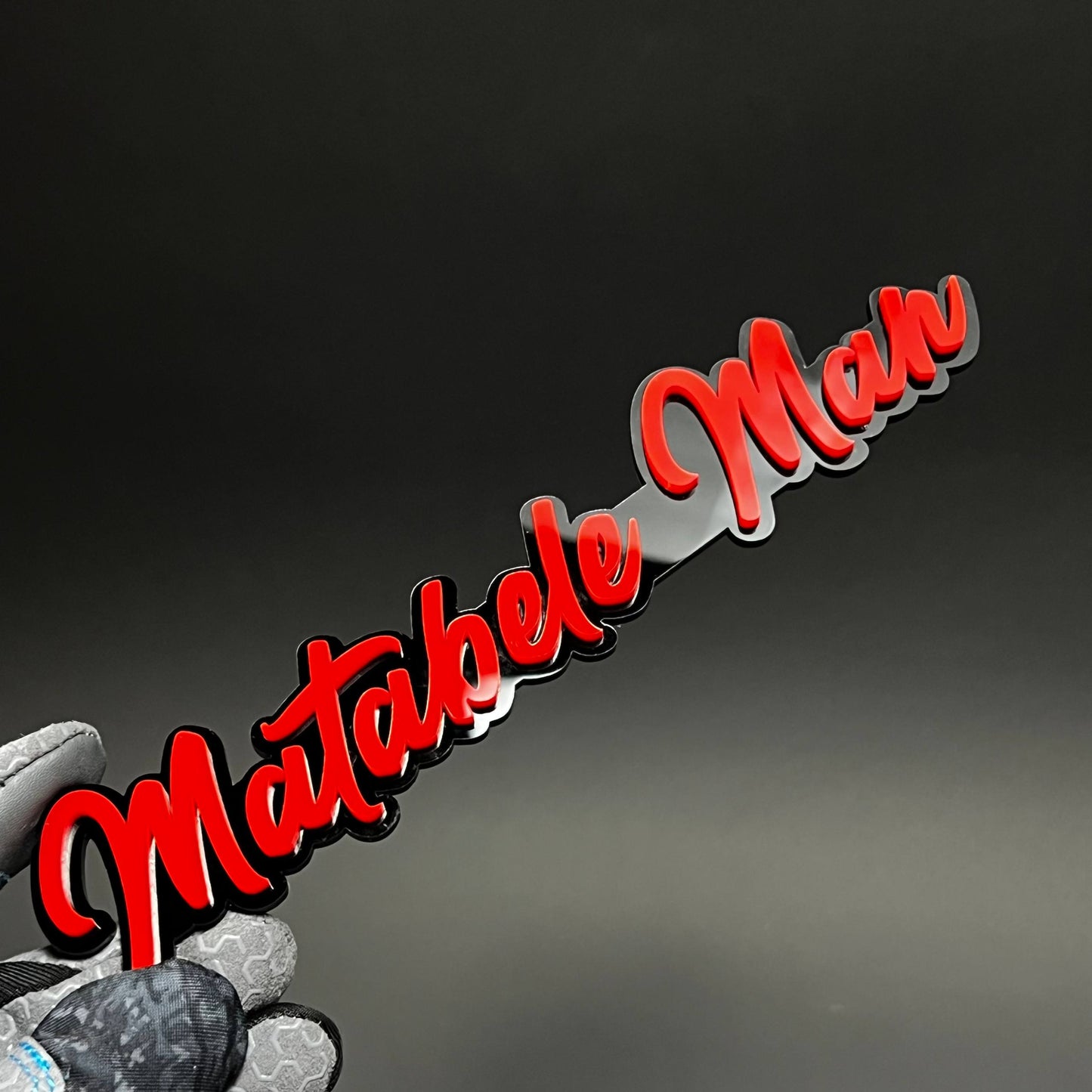 1PC Matabele Man 3D Acrylic Badge - Car Truck Emblem Fender Sticker