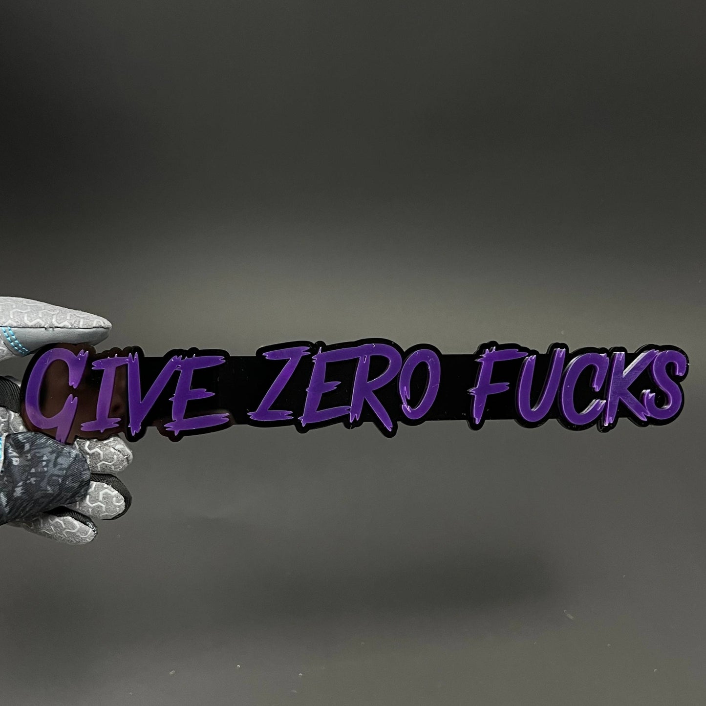 1PC GIVE ZERO FUCKS 3D Acrylic Badge - Car Truck Emblem Fender Sticker