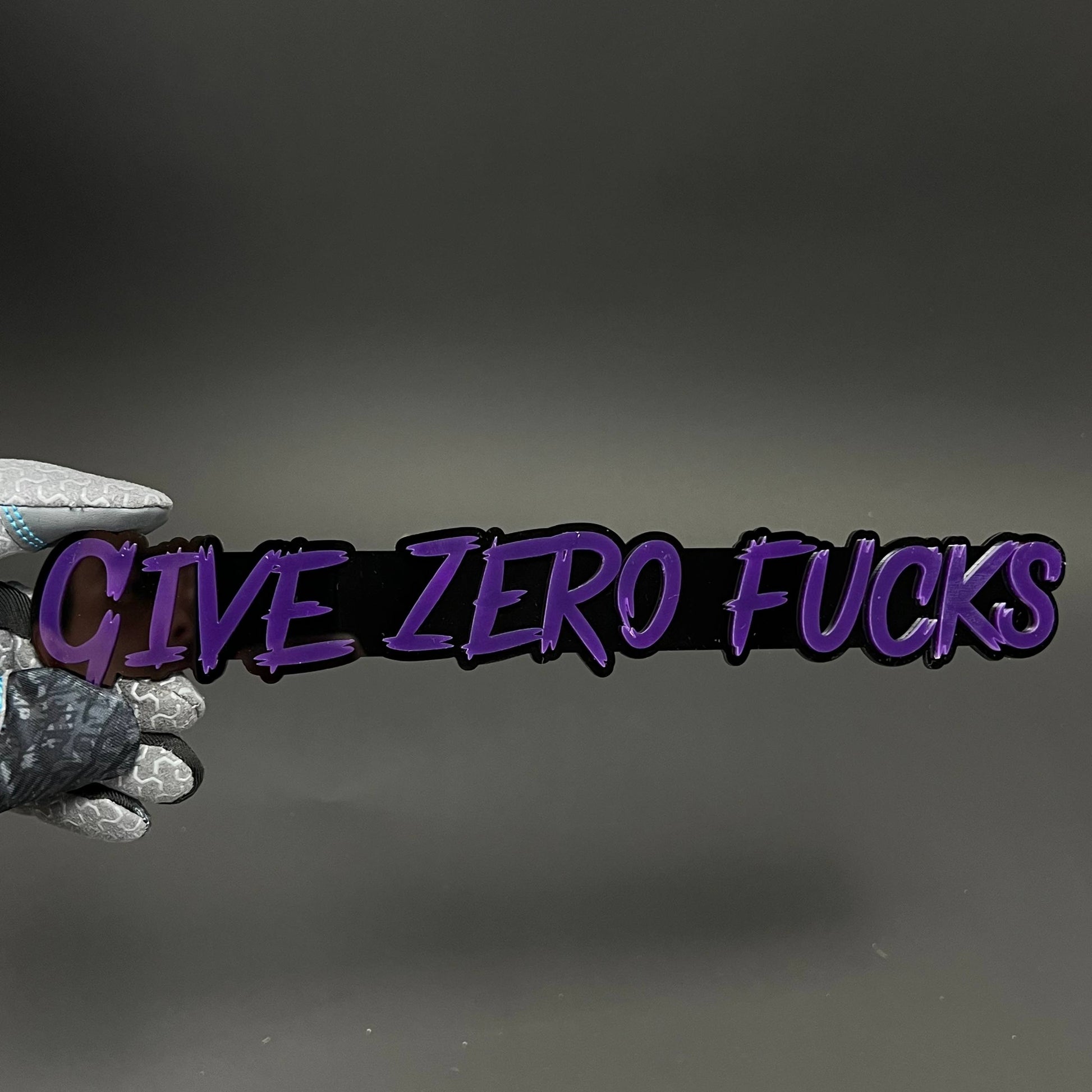 1PC GIVE ZERO FUCKS 3D Acrylic Badge - Car Truck Emblem Fender Sticker