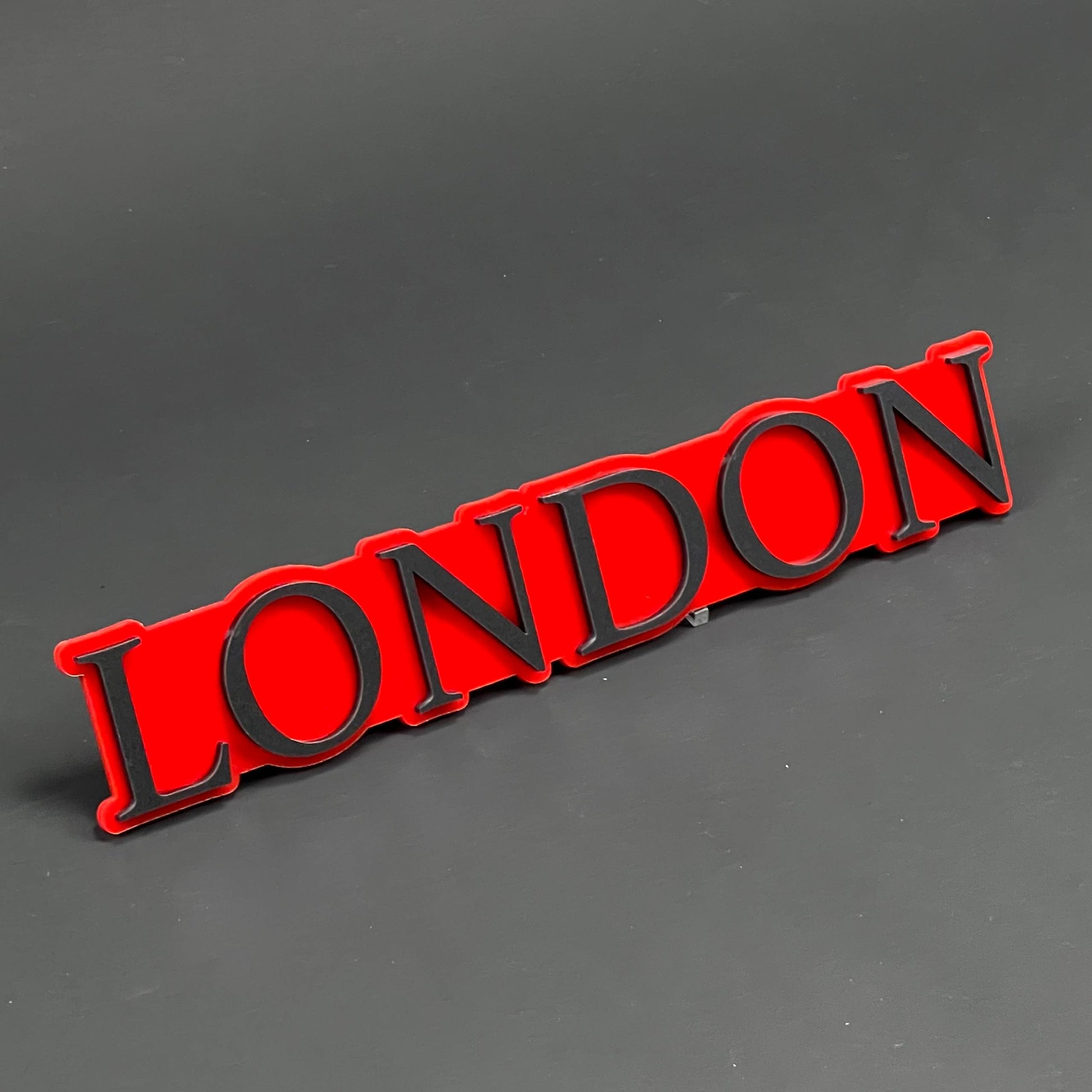 1PC LONDON (Red) 3D Acrylic Badge - Car Truck Emblem Fender Tailgate Trunk Sticker