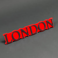 1PC LONDON (Red) 3D Acrylic Badge - Car Truck Emblem Fender Tailgate Trunk Sticker
