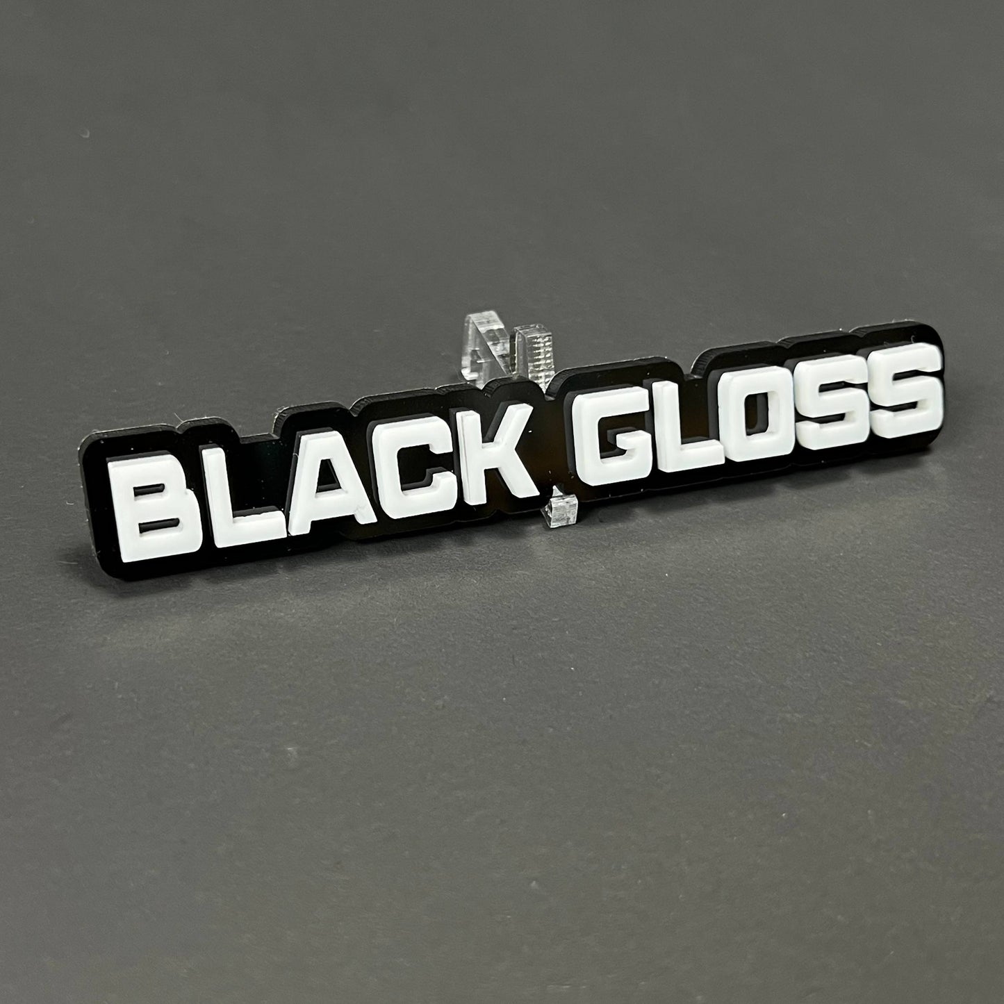 1PC BLACK GLOSS 3D Acrylic Badge - Car Truck Emblem Fender Sticker