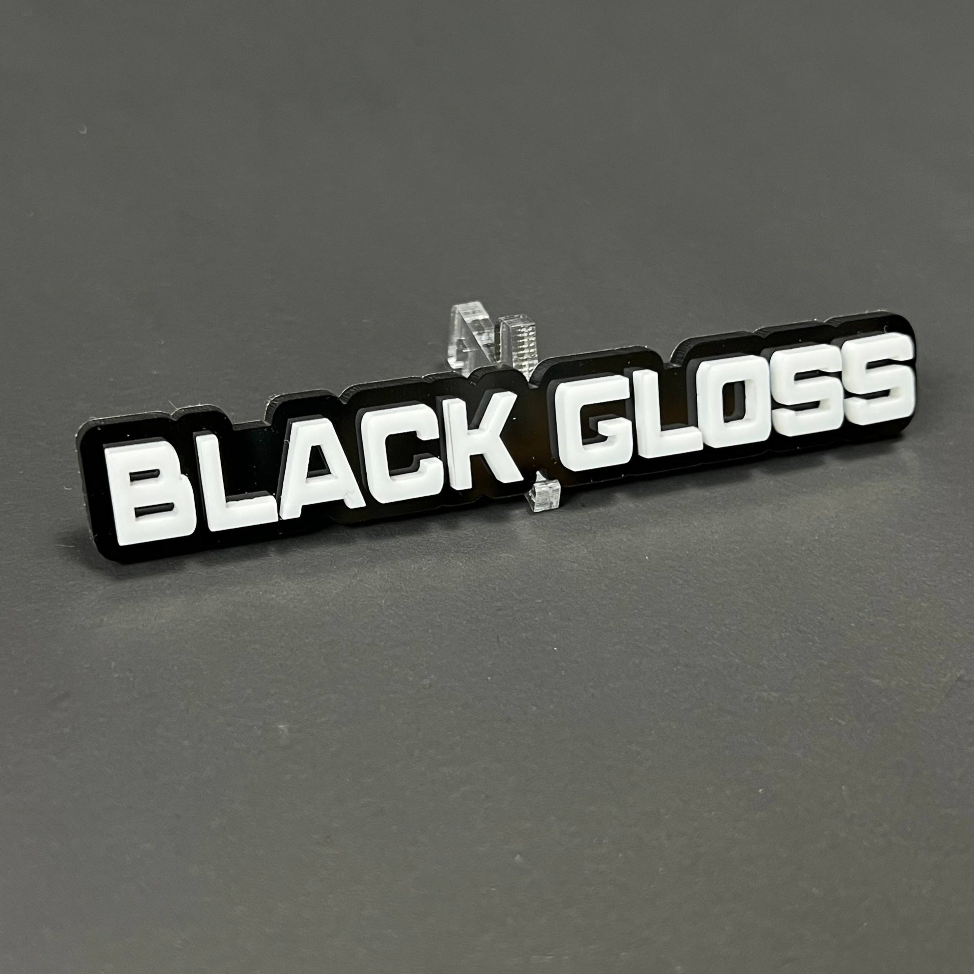 1PC BLACK GLOSS 3D Acrylic Badge - Car Truck Emblem Fender Sticker