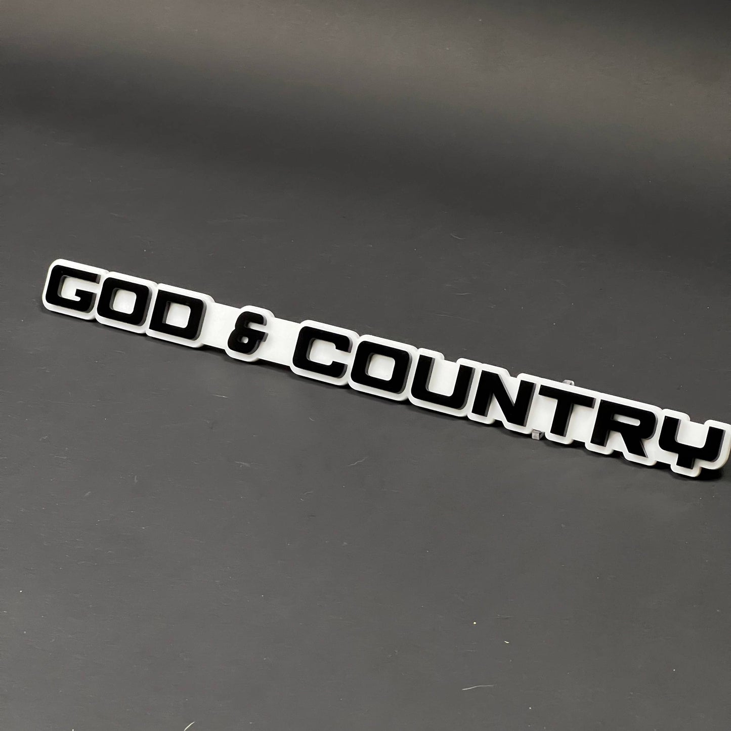 1PC GOD & COUNTRY 3D Acrylic Badge - Car Truck Emblem Fender Sticker