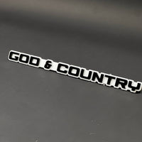 1PC GOD & COUNTRY 3D Acrylic Badge - Car Truck Emblem Fender Sticker