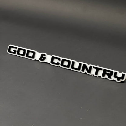 1PC GOD & COUNTRY 3D Acrylic Badge - Car Truck Emblem Fender Sticker