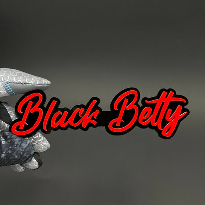 1PC Black Betty 3D Acrylic Badge - Car Truck Emblem Fender Sticker