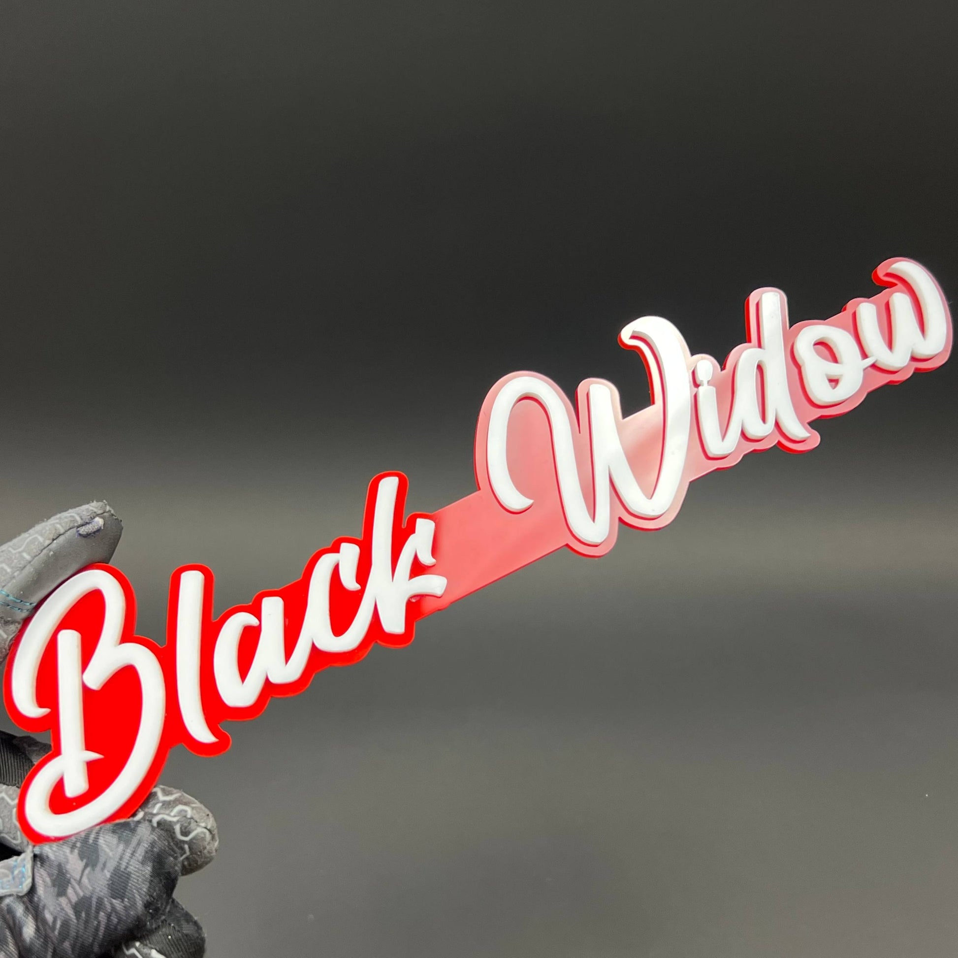 1PC BLACK WIDOW 3D Acrylic Badge - Car Truck Emblem Fender Sticker