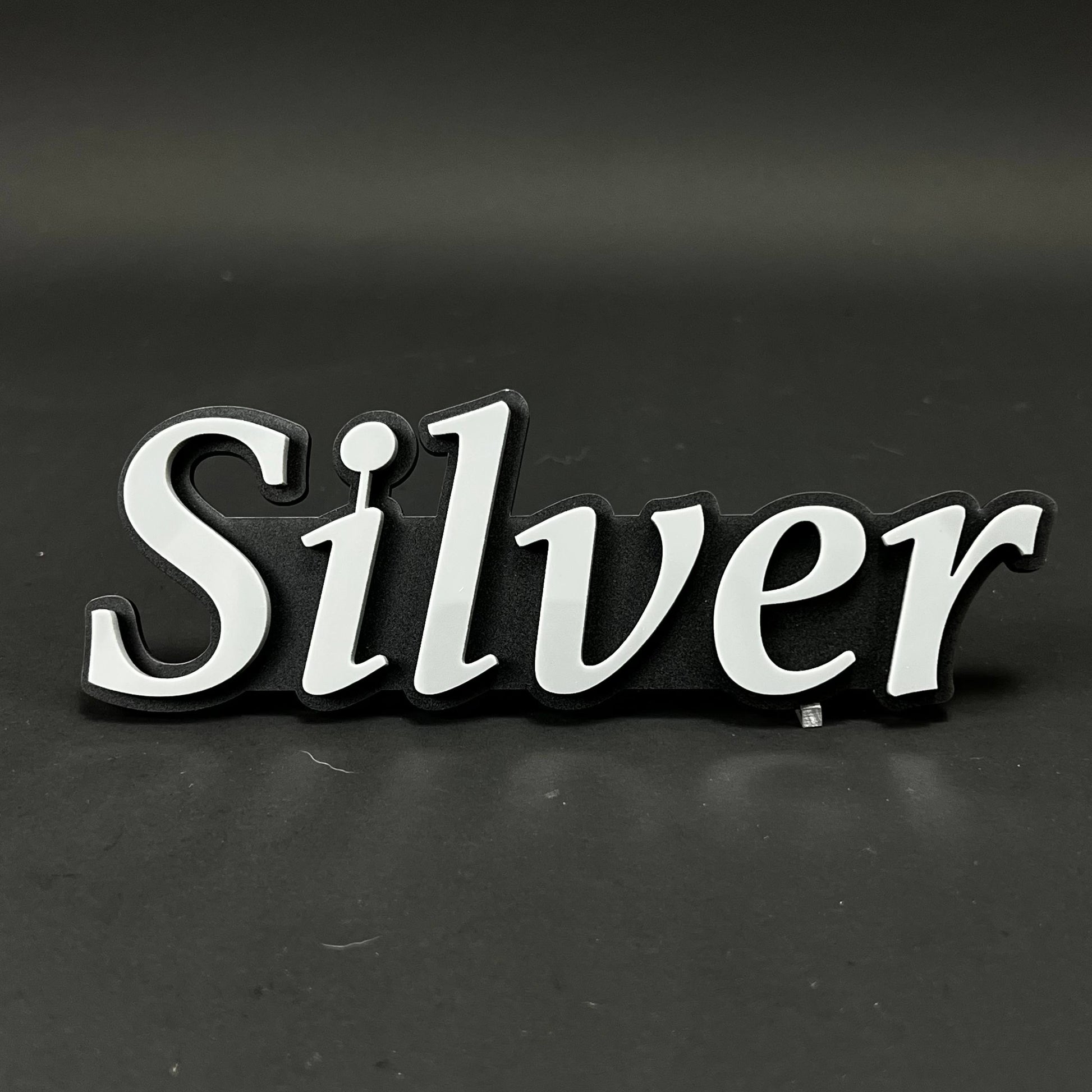 1PC Silver 3D Acrylic Badge - Car Truck Emblem Fender Tailgate Trunk Sticker