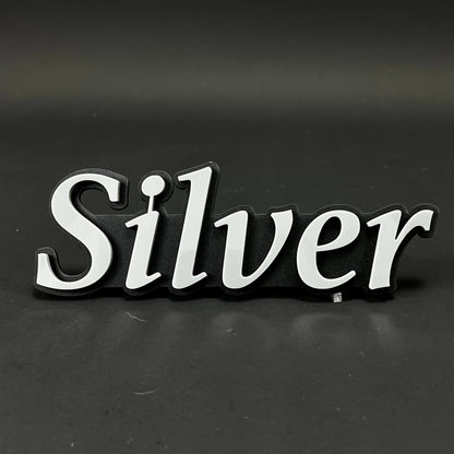1PC Silver 3D Acrylic Badge - Car Truck Emblem Fender Tailgate Trunk Sticker