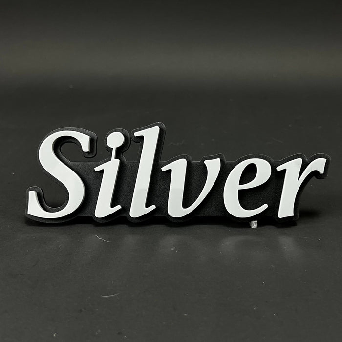 1PC Silver 3D Acrylic Badge - Car Truck Emblem Fender Tailgate Trunk Sticker