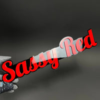 1PC Sassy Red 3D Acrylic Badge - Car Truck Emblem Fender Tailgate Trunk Sticker