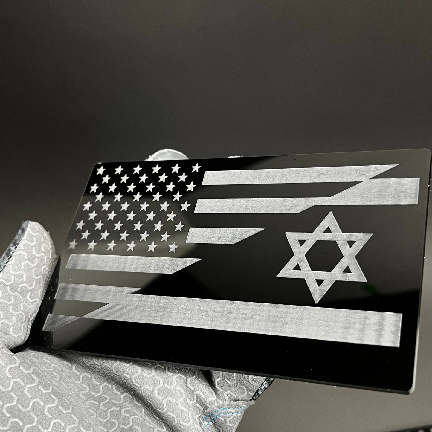 1PC USA Israel Flag 3D Acrylic Badge - Car Truck Emblem Fender Sticker