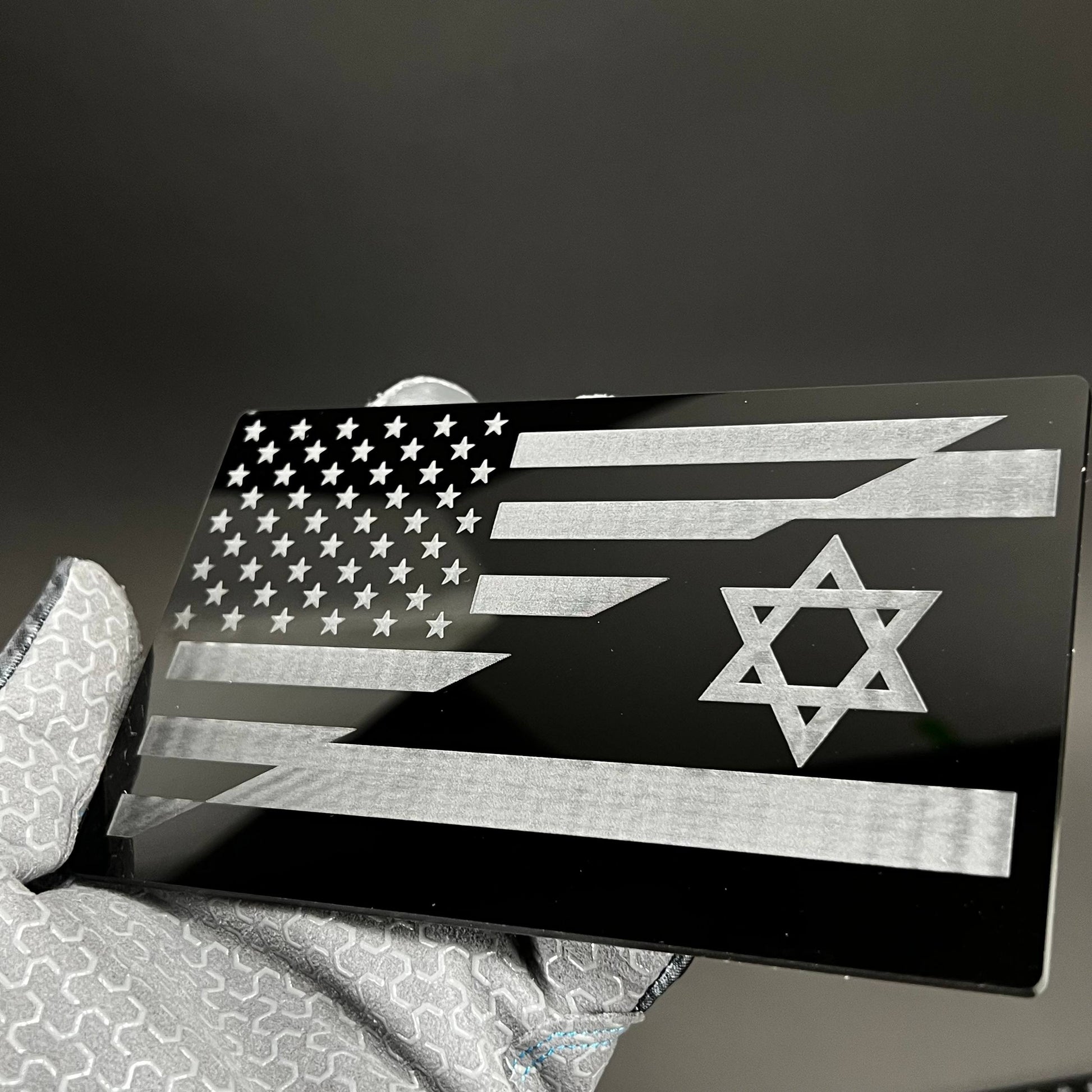 1PC USA Israel Flag 3D Acrylic Badge - Car Truck Emblem Fender Sticker