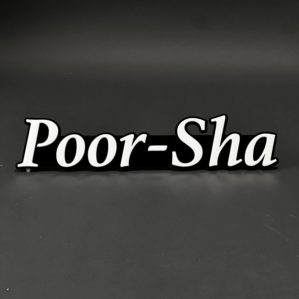 1PC Poor-Sha 3D Acrylic Badge - Car Truck Emblem Fender Tailgate Trunk Sticker
