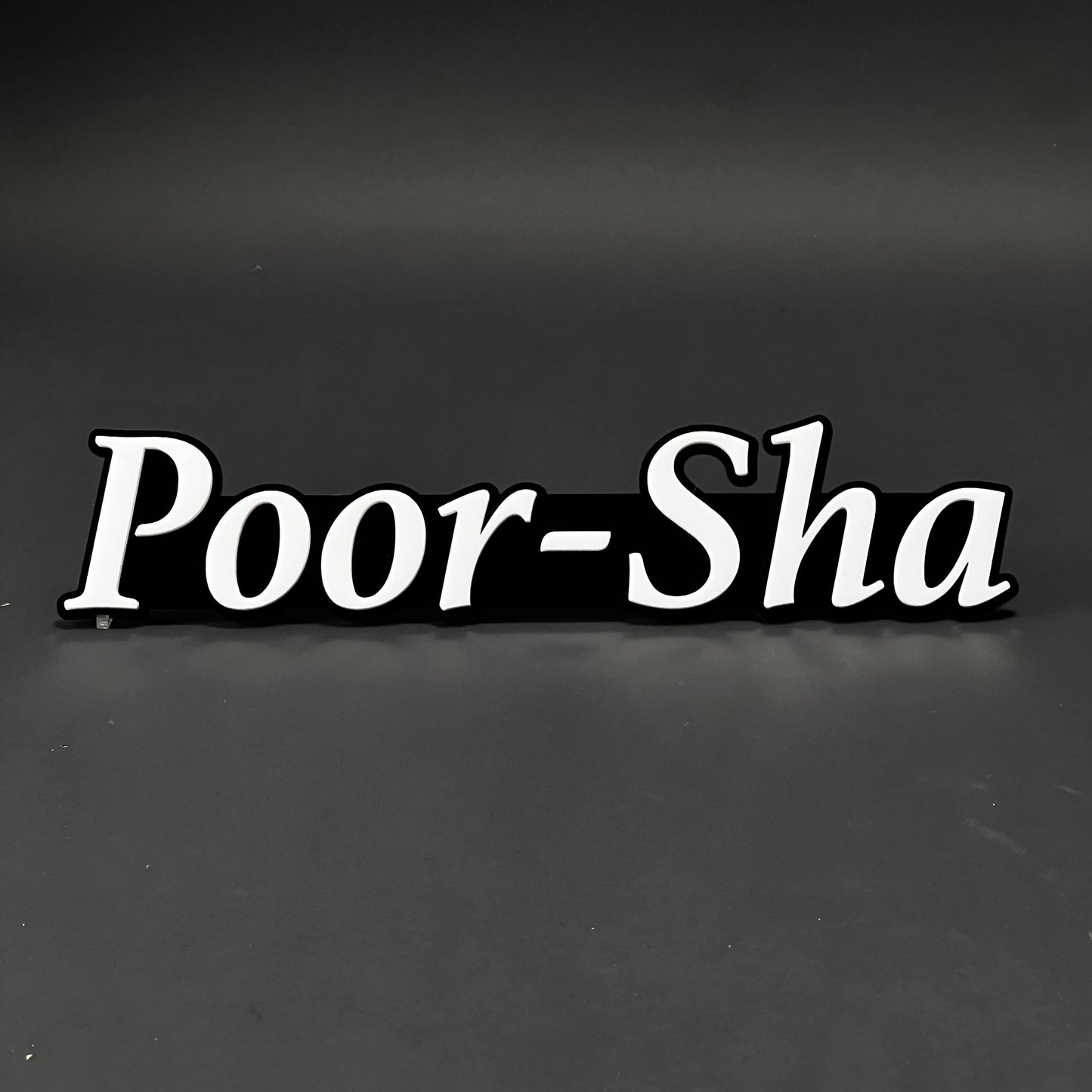 1PC Poor-Sha 3D Acrylic Badge - Car Truck Emblem Fender Tailgate Trunk Sticker