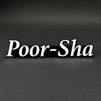 1PC Poor-Sha 3D Acrylic Badge - Car Truck Emblem Fender Tailgate Trunk Sticker