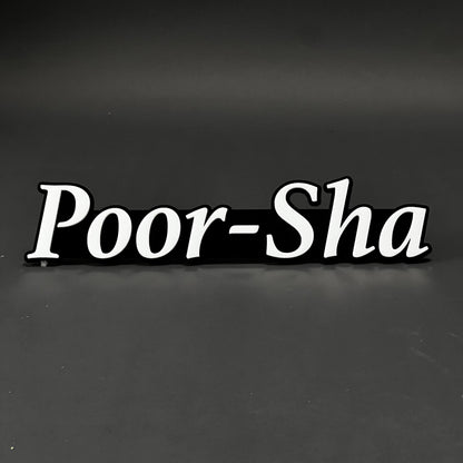 1PC Poor-Sha 3D Acrylic Badge - Car Truck Emblem Fender Tailgate Trunk Sticker