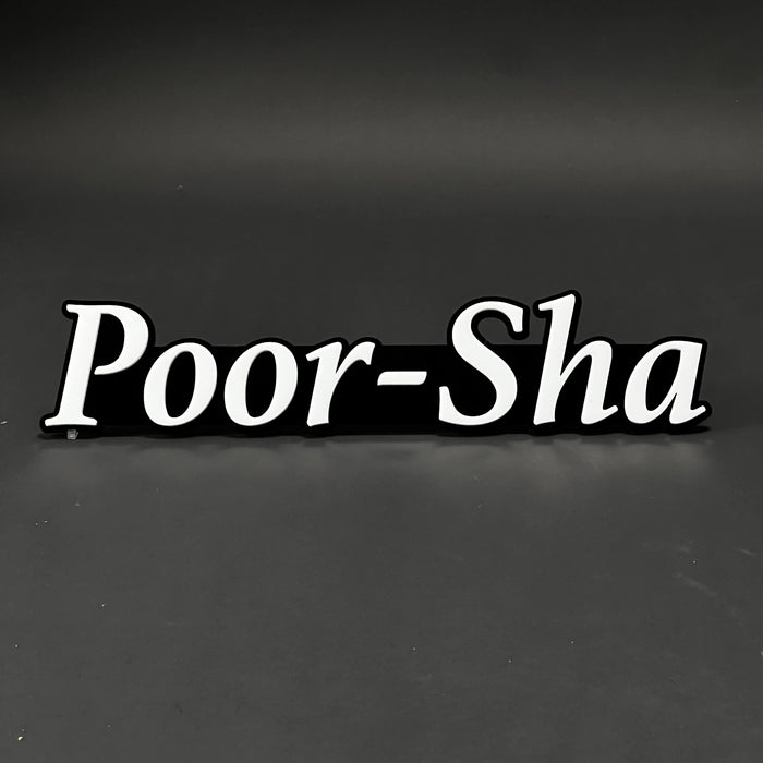 1PC Poor-Sha 3D Acrylic Badge - Car Truck Emblem Fender Tailgate Trunk Sticker