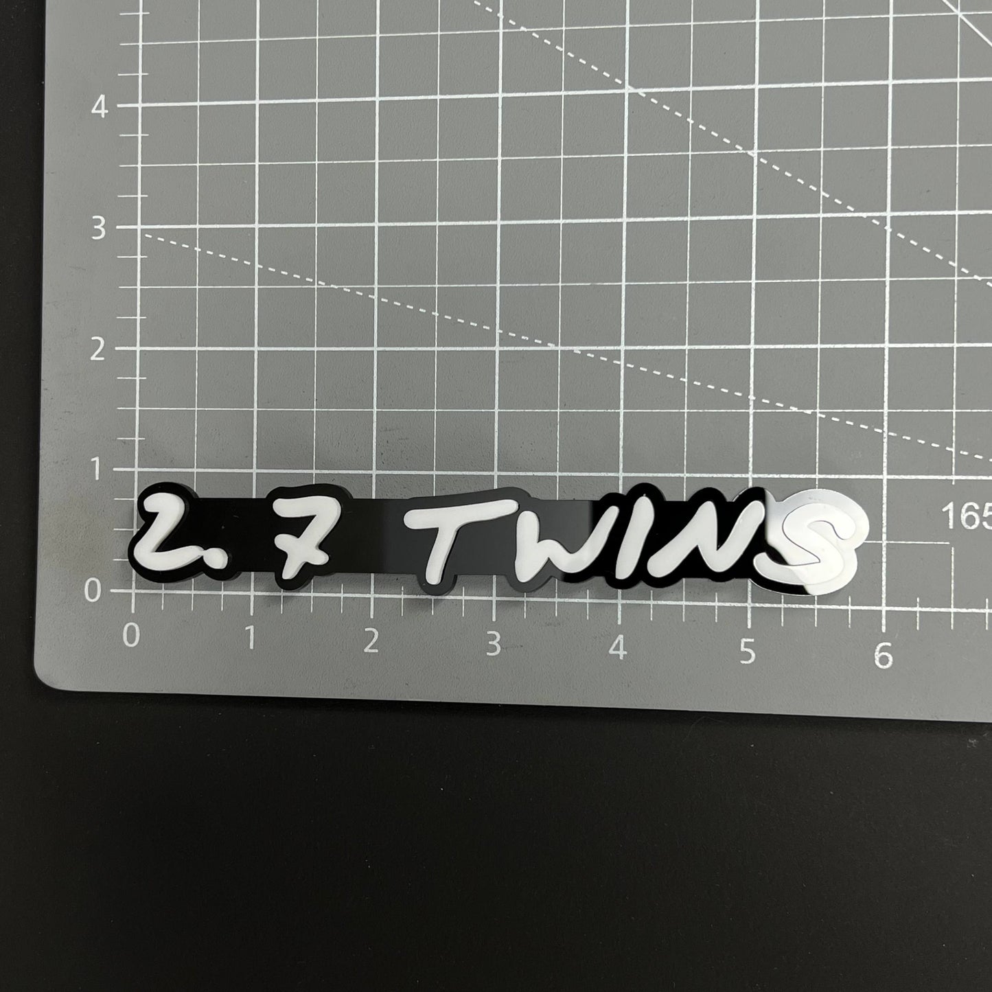 1PC 2.7 TWINS 3D Acrylic Badge - Car Truck Emblem Fender Tailgate Trunk Sticker