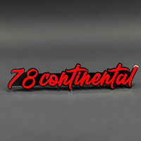 1PC 78 Continental 3D Acrylic Badge - Car Truck Emblem Fender Tailgate Trunk Sticker