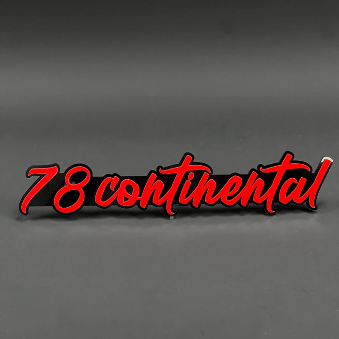 1PC 78 Continental 3D Acrylic Badge - Car Truck Emblem Fender Tailgate Trunk Sticker