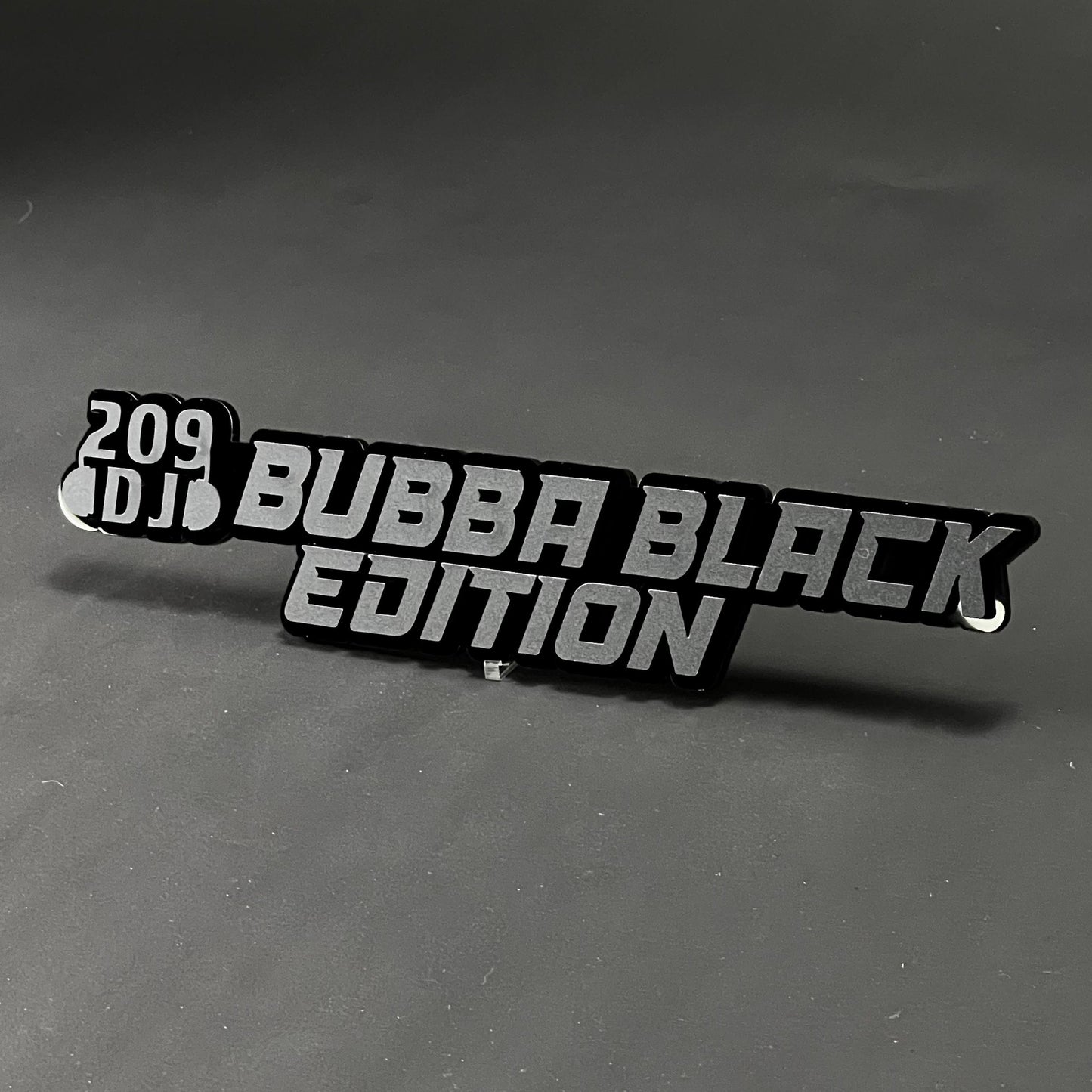 1PC BUBBA BLACK EDITION 3D Acrylic Badge - Car Truck Emblem Fender Sticker