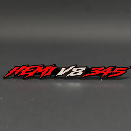 1PC HEMI V8 345 3D Acrylic Badge - Car Truck Emblem Fender Sticker