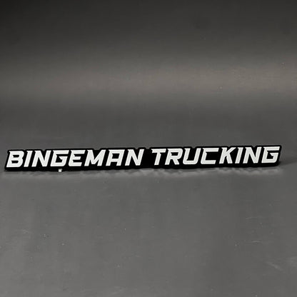 1PC BINGEMAN TRUCKING 3D Acrylic Badge - Car Truck Emblem Fender Sticker
