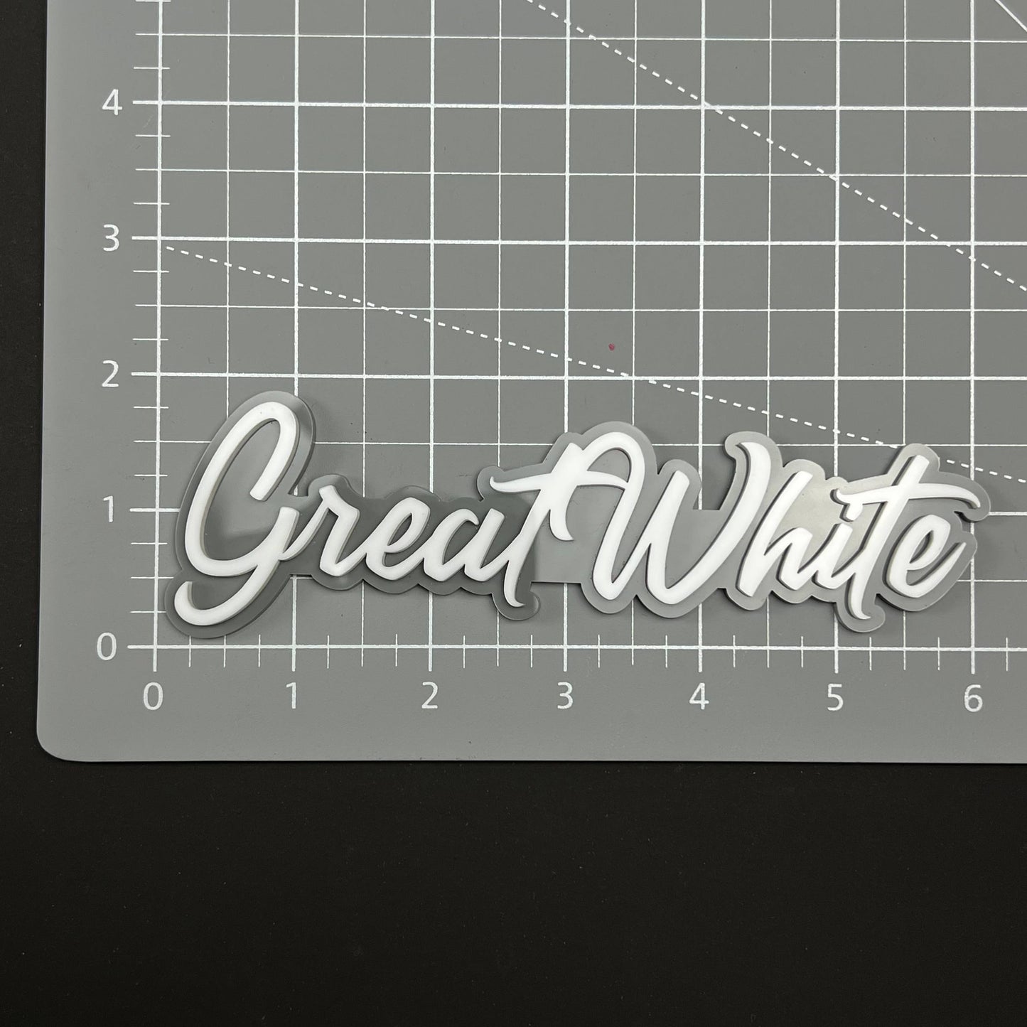 1PC Great White 3D Acrylic Badge - Car Truck Emblem Fender Sticker