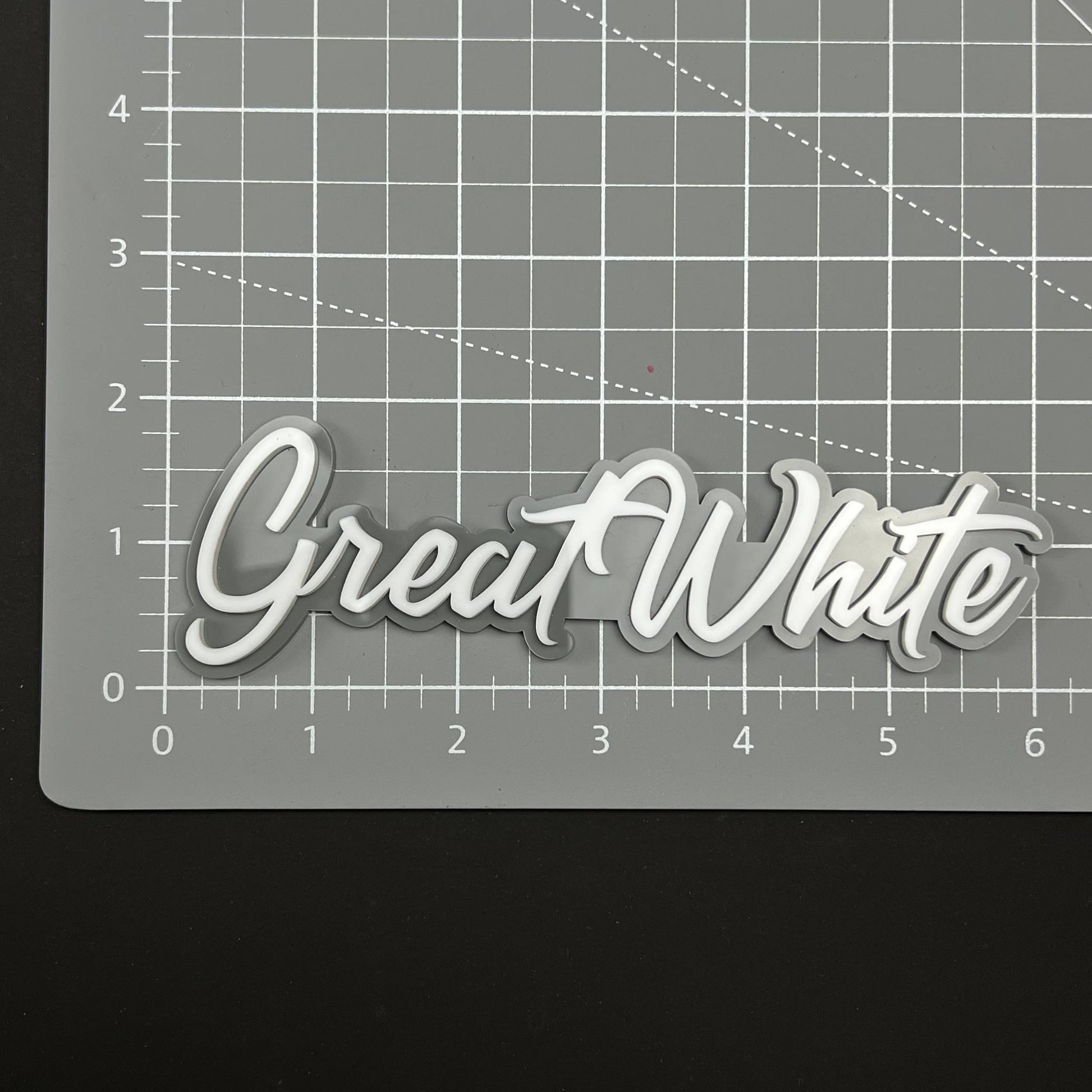 1PC Great White 3D Acrylic Badge - Car Truck Emblem Fender Sticker