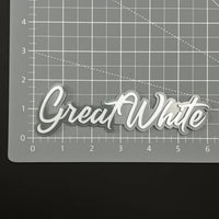 1PC Great White 3D Acrylic Badge - Car Truck Emblem Fender Sticker