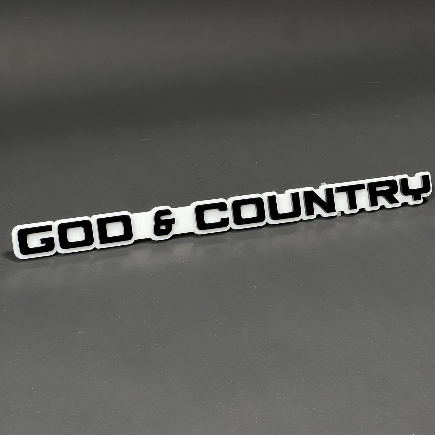 1PC GOD & COUNTRY 3D Acrylic Badge - Car Truck Emblem Fender Sticker