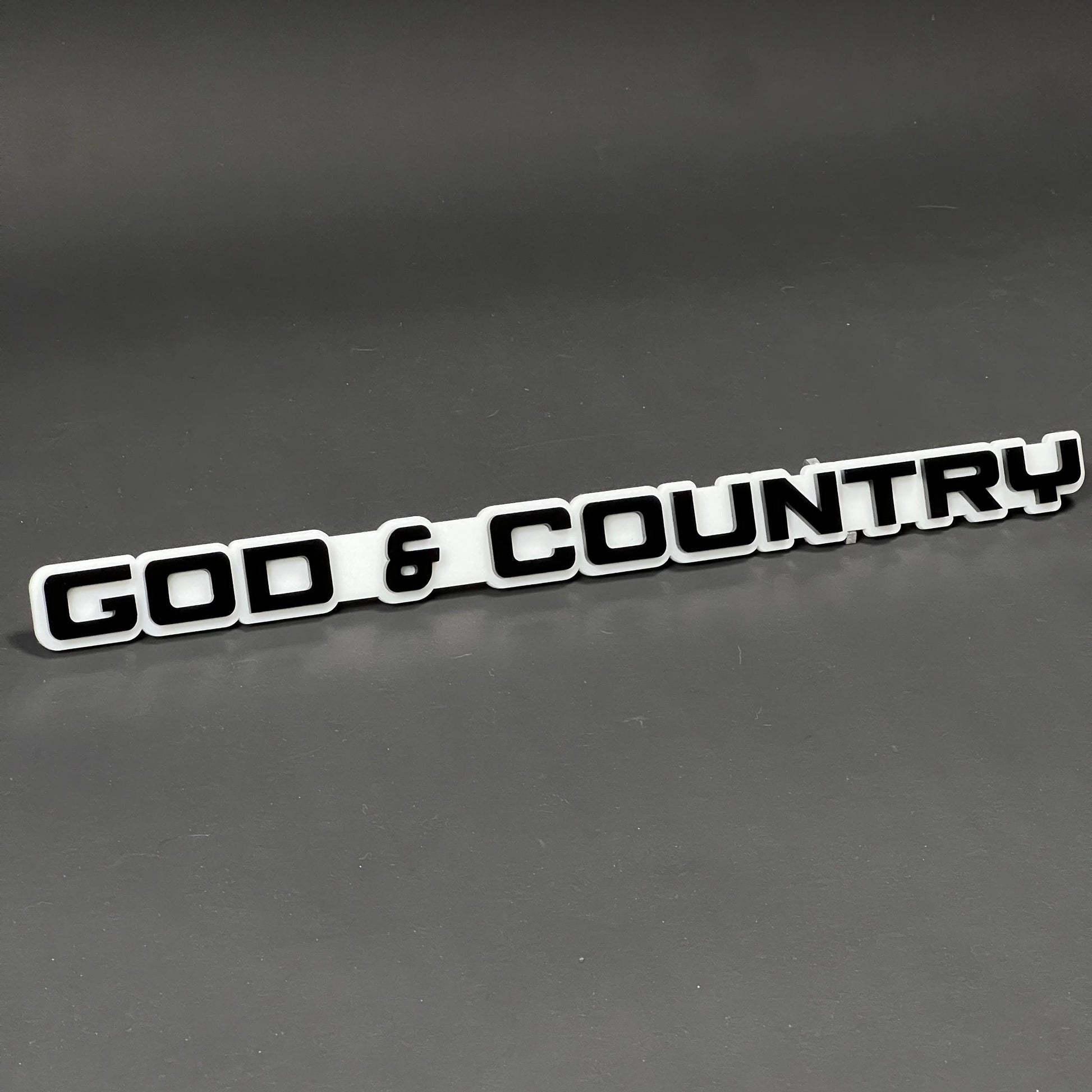 1PC GOD & COUNTRY 3D Acrylic Badge - Car Truck Emblem Fender Sticker