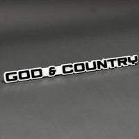 1PC GOD & COUNTRY 3D Acrylic Badge - Car Truck Emblem Fender Sticker