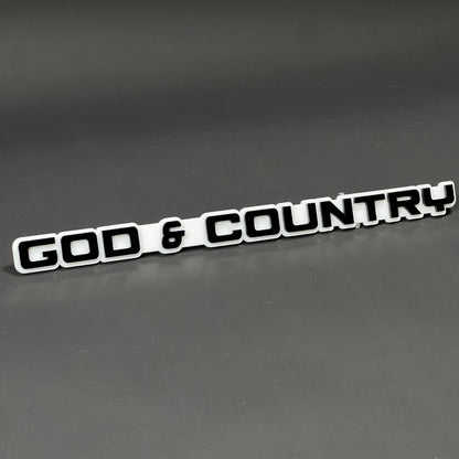 1PC GOD & COUNTRY 3D Acrylic Badge - Car Truck Emblem Fender Sticker