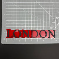 1PC LONDON (Red) 3D Acrylic Badge - Car Truck Emblem Fender Tailgate Trunk Sticker