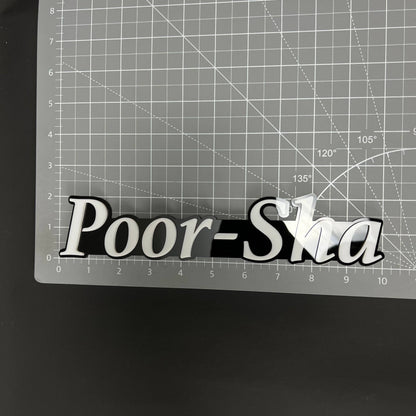1PC Poor-Sha 3D Acrylic Badge - Car Truck Emblem Fender Tailgate Trunk Sticker
