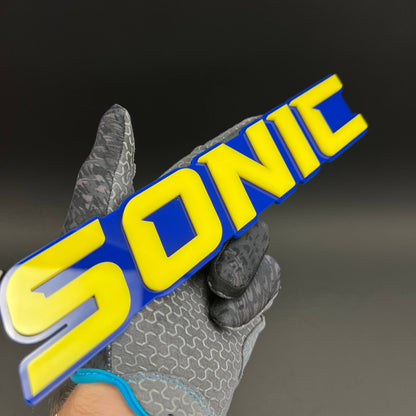 1PC SONIC (Yellow) 3D Acrylic Badge - Car Truck Emblem Fender Sticker