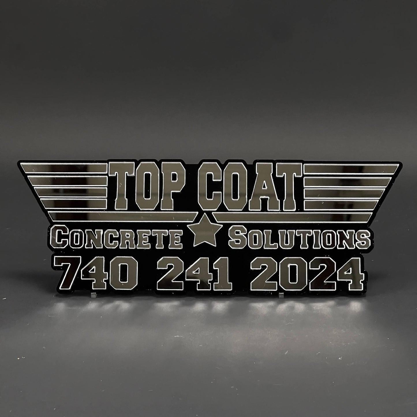 1PC TOP COAT Concrete Solutions 3D Acrylic Car Badge - Fender Emblem