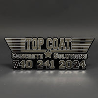 1PC TOP COAT Concrete Solutions 3D Acrylic Car Badge - Fender Emblem