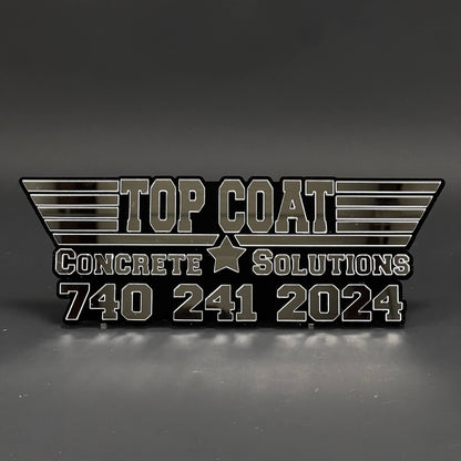 1PC TOP COAT Concrete Solutions 3D Acrylic Car Badge - Fender Emblem