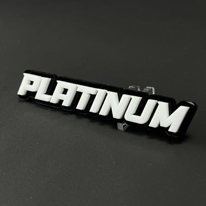 1PC PLATINUM (White) 3D Acrylic Badge - Car Truck Emblem Fender Sticker
