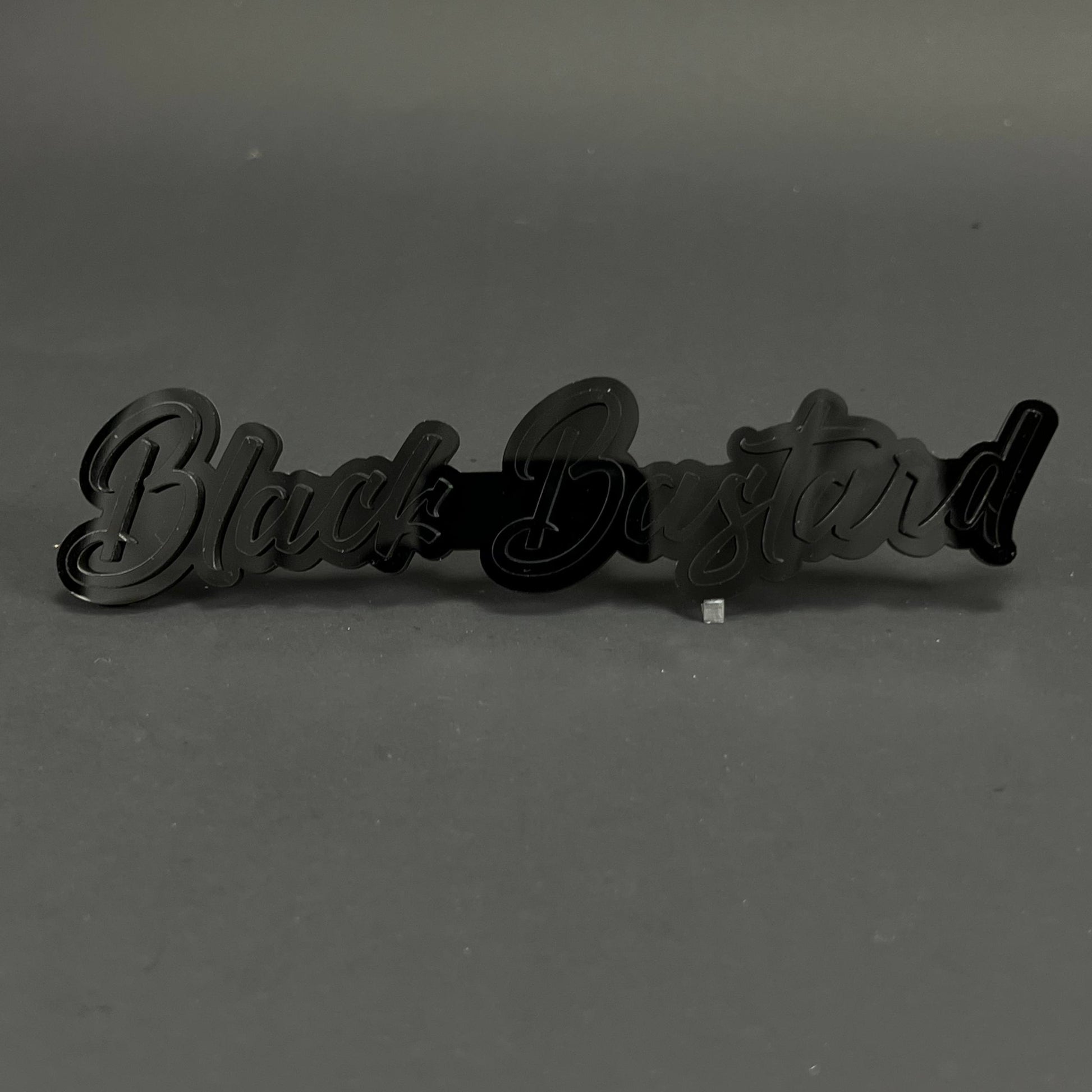 1PC Black Bastard 3D Acrylic Badge - Car Truck Emblem Fender Sticker
