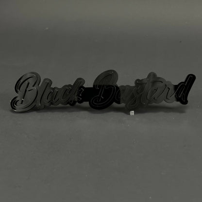 1PC Black Bastard 3D Acrylic Badge - Car Truck Emblem Fender Sticker