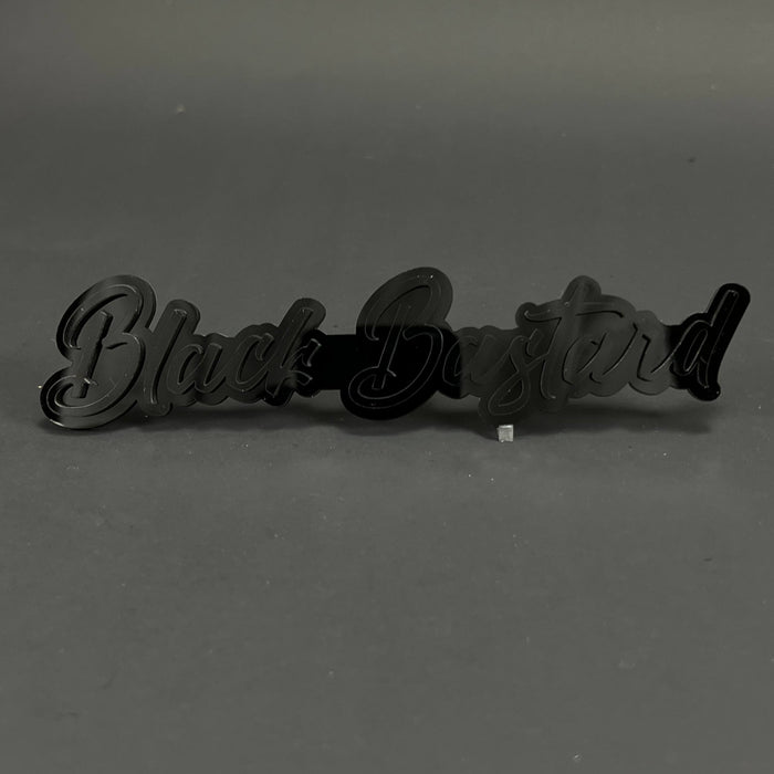 1PC Black Bastard 3D Acrylic Badge - Car Truck Emblem Fender Sticker