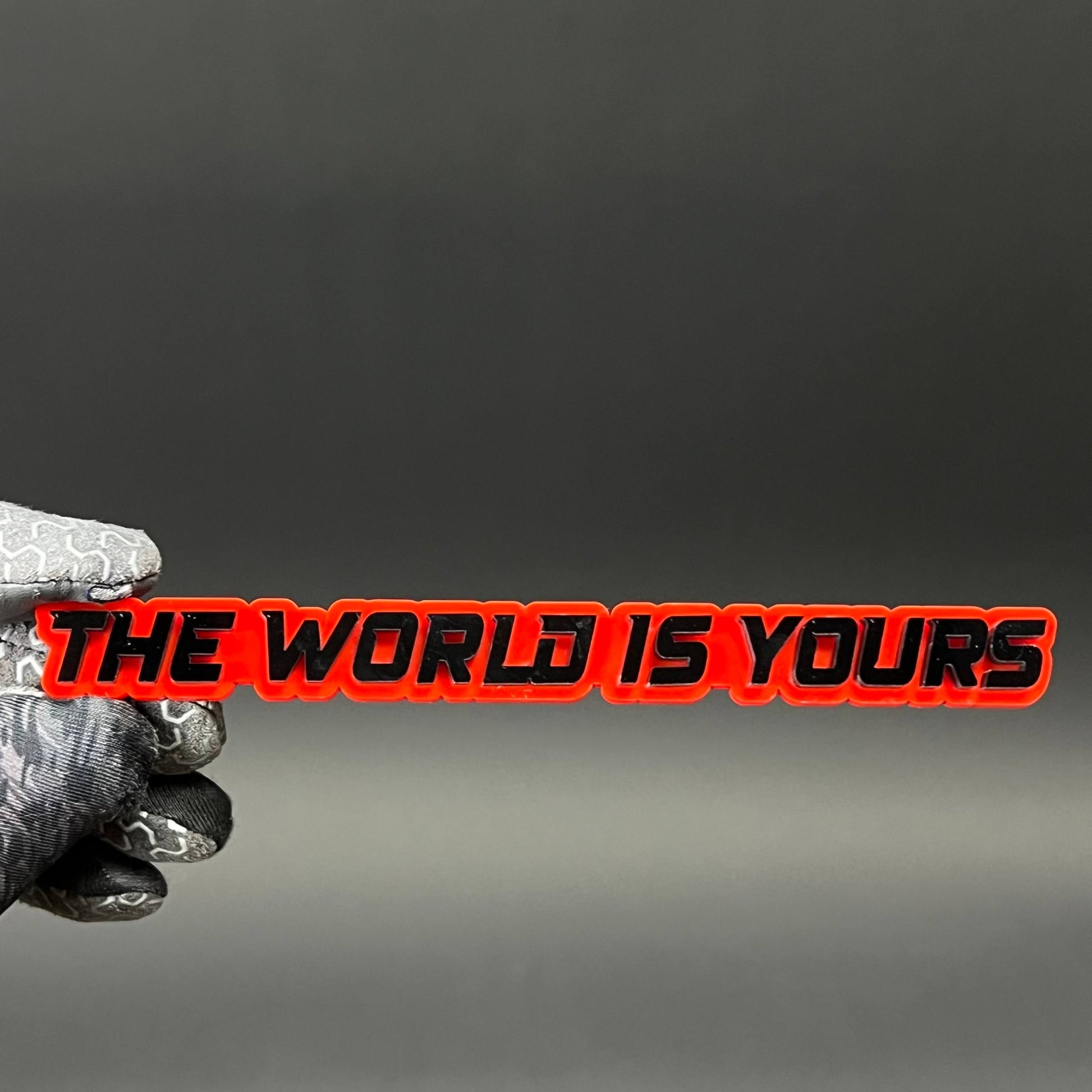 1PC THE WORLD IS YOURS 3D Acrylic Badge - Car Truck Emblem Fender Sticker