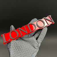 1PC LONDON (Red) 3D Acrylic Badge - Car Truck Emblem Fender Tailgate Trunk Sticker